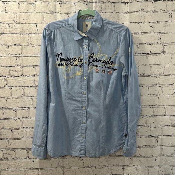 Vintage Ladies Gaastra Newport to Bermuda button down shirt Size M - Picture 1 of 4